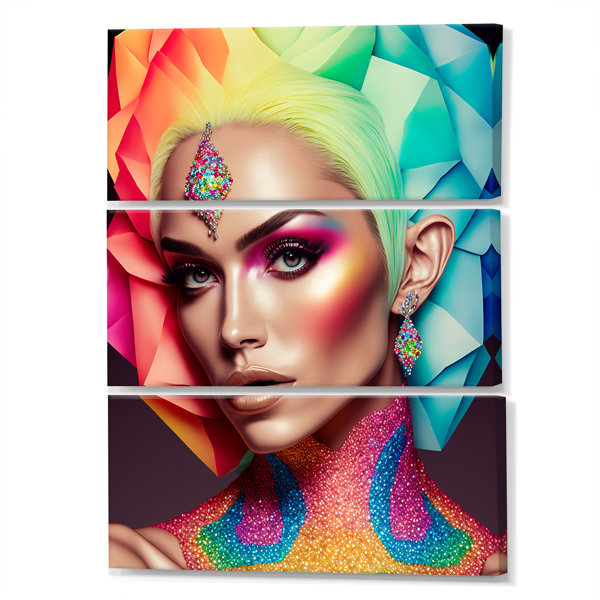 Mercer41 Retrofuturistic Contemporary Hipsters III On Canvas 3 Pieces